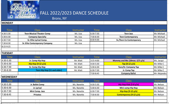 ~click to view complete Fall Schedule~